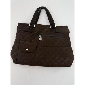 Vintage Y2K Era Vera Bradley Brown Quilted Convertible Tote Crossbody‎ Briefcase